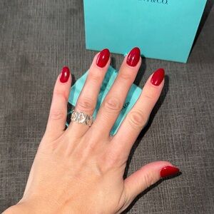 Tiffany & Co. Silver Paloma Picasso Ring with Blue Pouch